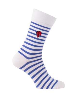 Fancy sailor stripes socks with horse
