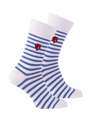 Fancy sailor stripes socks with horse