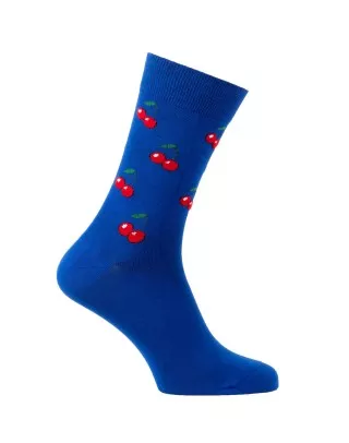 Chaussettes basses noires avec cerises roi (hautes)