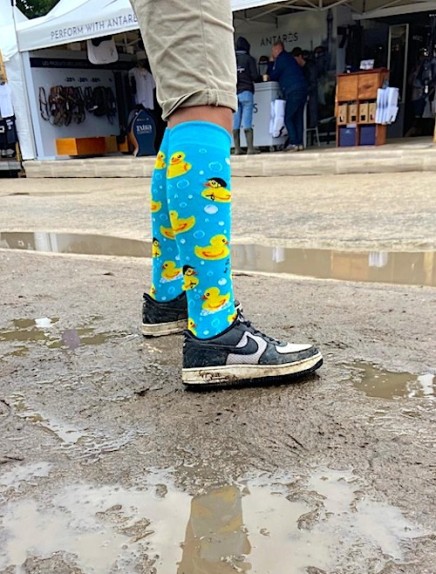 Riding socks with yellow ducks