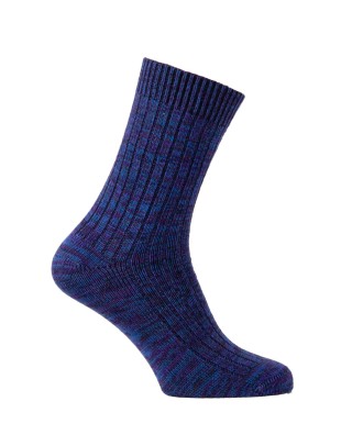 Chaussettes unies en bambou et coton marine chiné