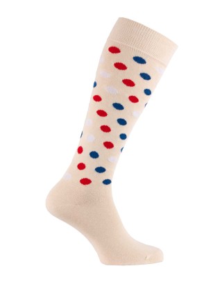 Calze da equitazione fantasia con pois multicolori