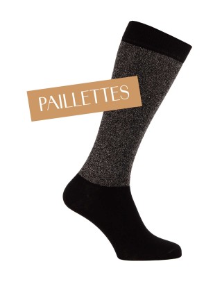 Plain cotton glitter riding socks