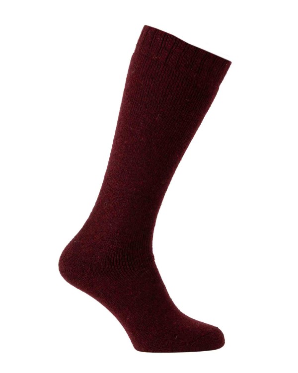 chaussettes hautes épaisses en laine bordeaux