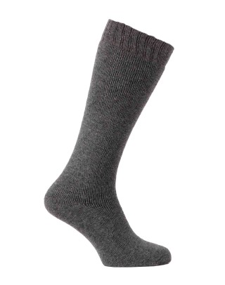 chaussettes montantes épaisses en laine grises anthracite