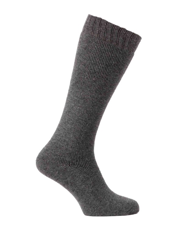 chaussettes montantes épaisses en laine grises anthracite