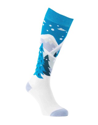 Chaussettes hautes montagnes enneigées 3/4 droit