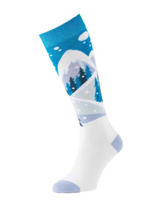 Chaussettes hautes montagnes enneigées 3/4 gauche