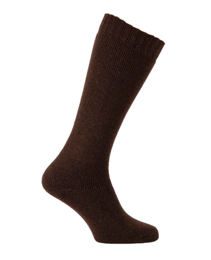 chaussettes d'équitation laine épaisse brun