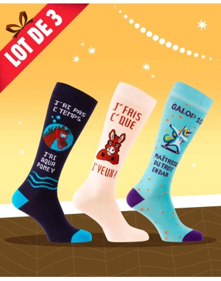 Set 3 calze con motivi umoristici fumetti