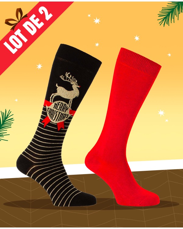 Set of chic Christmas socks with glitter