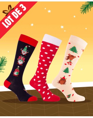 Promotional pack riding socks with Christmas patterns