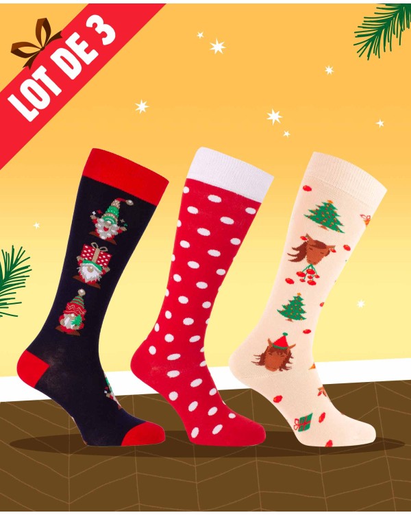 Promotional pack riding socks with Christmas patterns