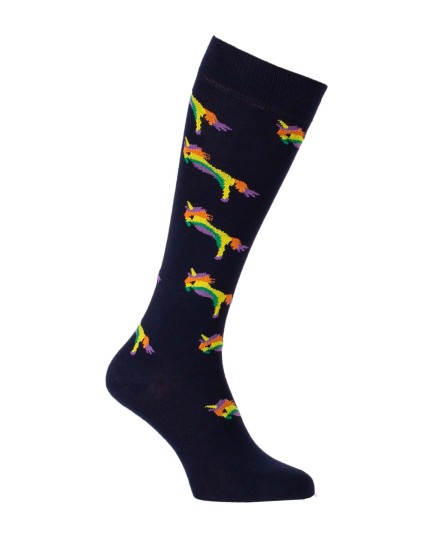 Chaussettes équitation Licorne Lilicoco marine orange jaune violet