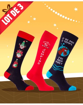 Christmas pack of 3 pairs riding socks size 43/46
