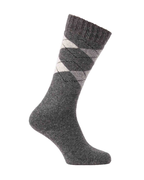 chaussettes montantes épaisses laine écossaises gris