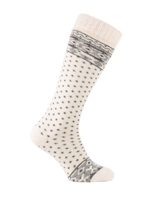 Thick wool knee-high socks - Nordic pattern