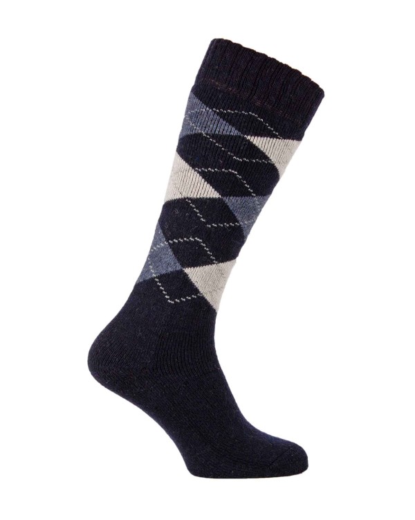 chaussettes hautes épaisses laine écossaises marine