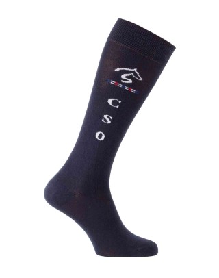 Chaussettes cheval molletonnées CSOxer MARINE BLANC