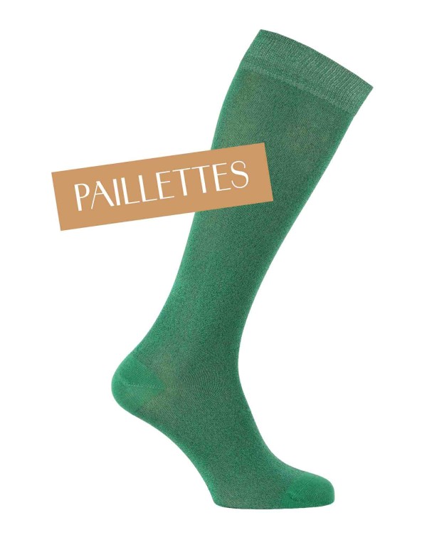 Plain cotton glitter riding socks