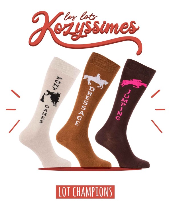 Set 3 paia di calze da equitazione Discipline | KozySocks