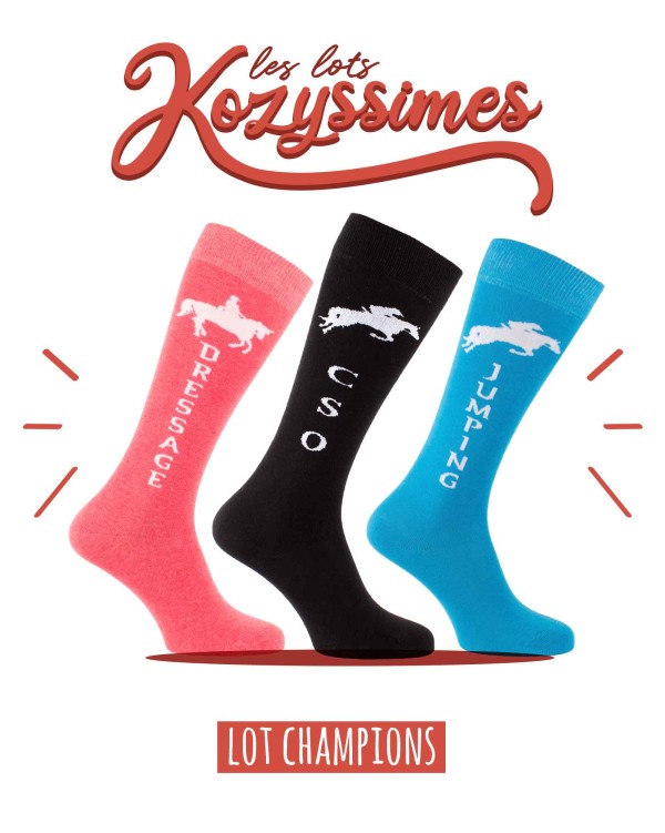 Set 3 paia di calze da equitazione Discipline | KozySocks