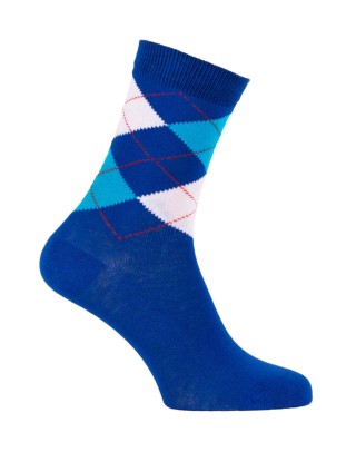 Chaussettes écossaises roi blanc turquoise