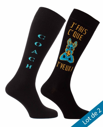 Lot 2 chaussettes hautes pour les Coachs équestres