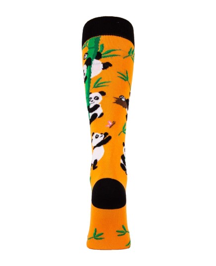 chaussette equitation avec pandas fond orange arrière
