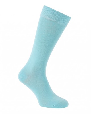 Chaussettes hautes unies bleu ciel