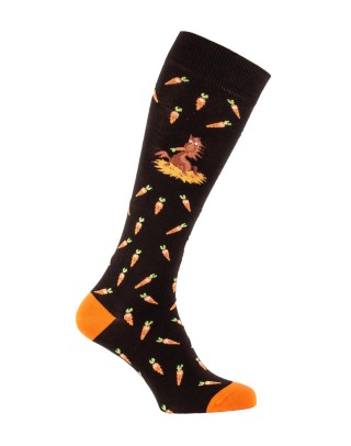 Chaussettes hautes fantaisie Carottes pour poney