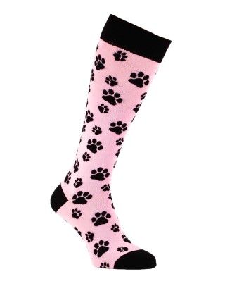 Knee-high socks with cat paws