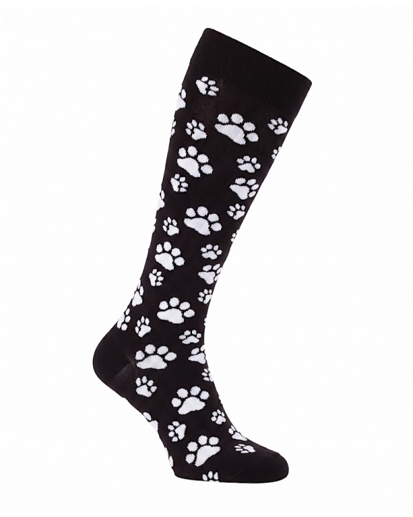 Knee-high socks with cat paws