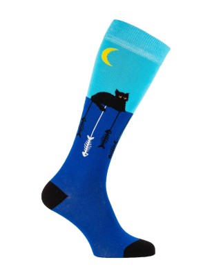 Knee-high socks Midnight cats