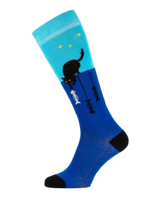 Knee-high socks Midnight cats