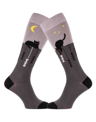 Knee-high socks Midnight cats
