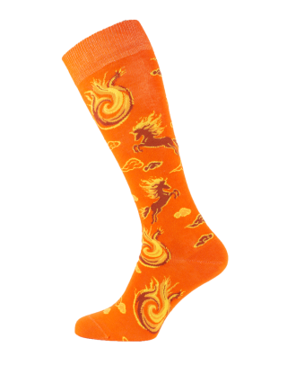 chaussettes equitation cheval de feu orange droite 2