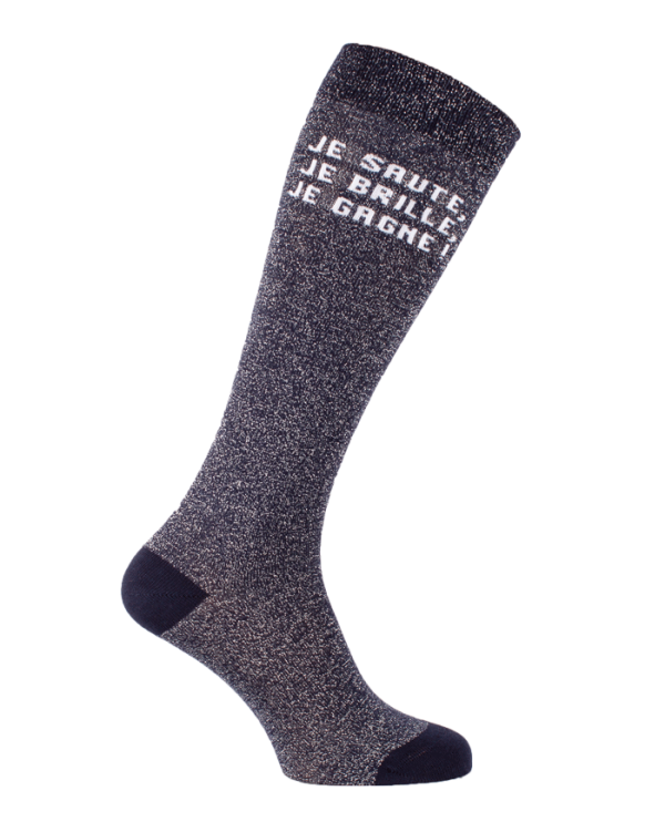"I Shine" sequinned riding socks