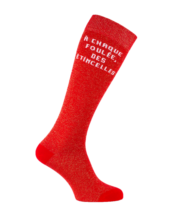 Riders' glitter socks with text
