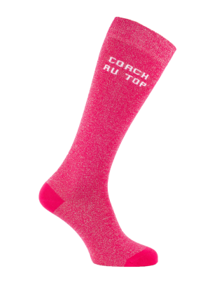 chaussettes equitation montantes paillettes coach au top rose fuchsia