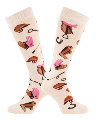chaussettes montantes pour cavalier avec accessoires équestres
