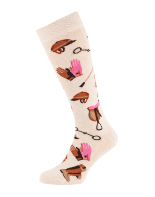 chaussette montante pour cavalier avec accessoires équestres gauche
