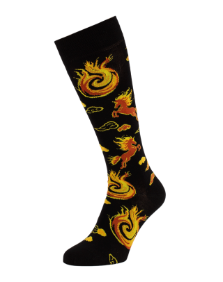 chaussettes equitation cheval de feu noir droite