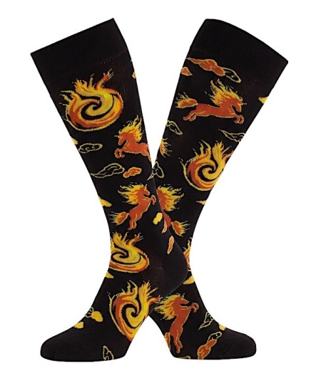 chaussettes equitation cheval de feu noir duo