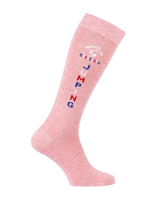 Chaussettes d'équitation Jumping Jump'Oxer rose chiné bleu blanc rouge