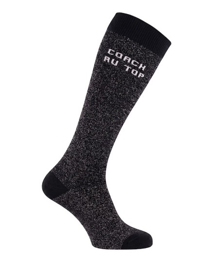 chaussettes equitation montantes paillettes coach au top noir argent