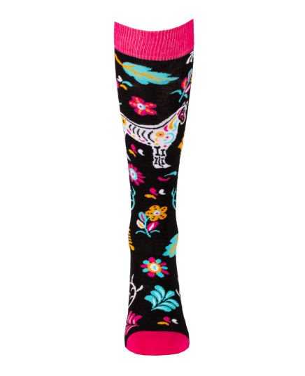 chaussettes montantes équitation avec cheval de Halloween face