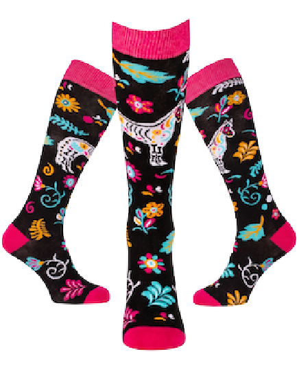 chaussettes montantes équitation avec cheval de halloween trio