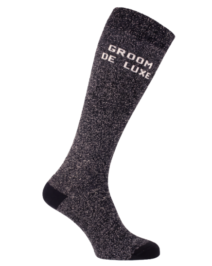chaussettes equitation groom de luxe noir paillettes  argentées