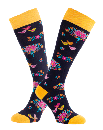 Chaussettes montantes fleurs slaves duo